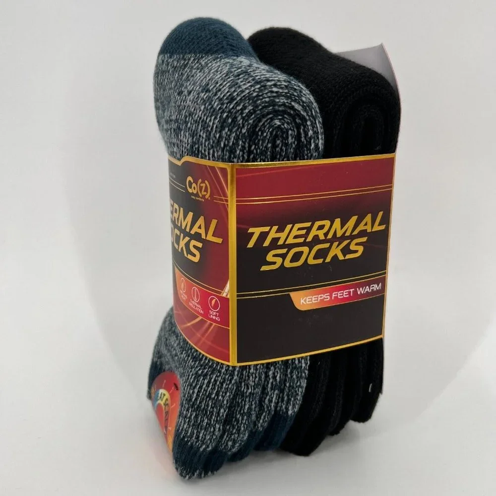 Thermal Socks 2-Pack Insulating Crew Socks Co(Z) sz S/M Men's 4-8/ Women's 5-9